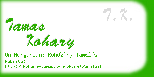 tamas kohary business card